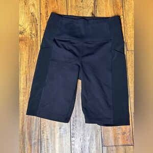 Athleta Black Biker Shorts High Rise Pockets Size S